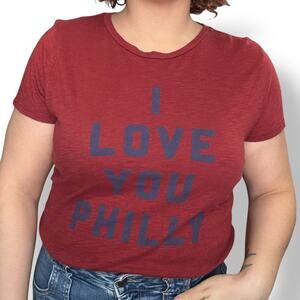 TAILGATE clothing burgundy short sleeve t shirt I love you Philly size XL